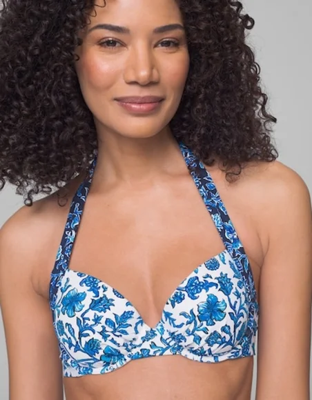 TOMMY BAHAMA Woodblock Blossoms Underwire Full Coverage Bikini Swim Top